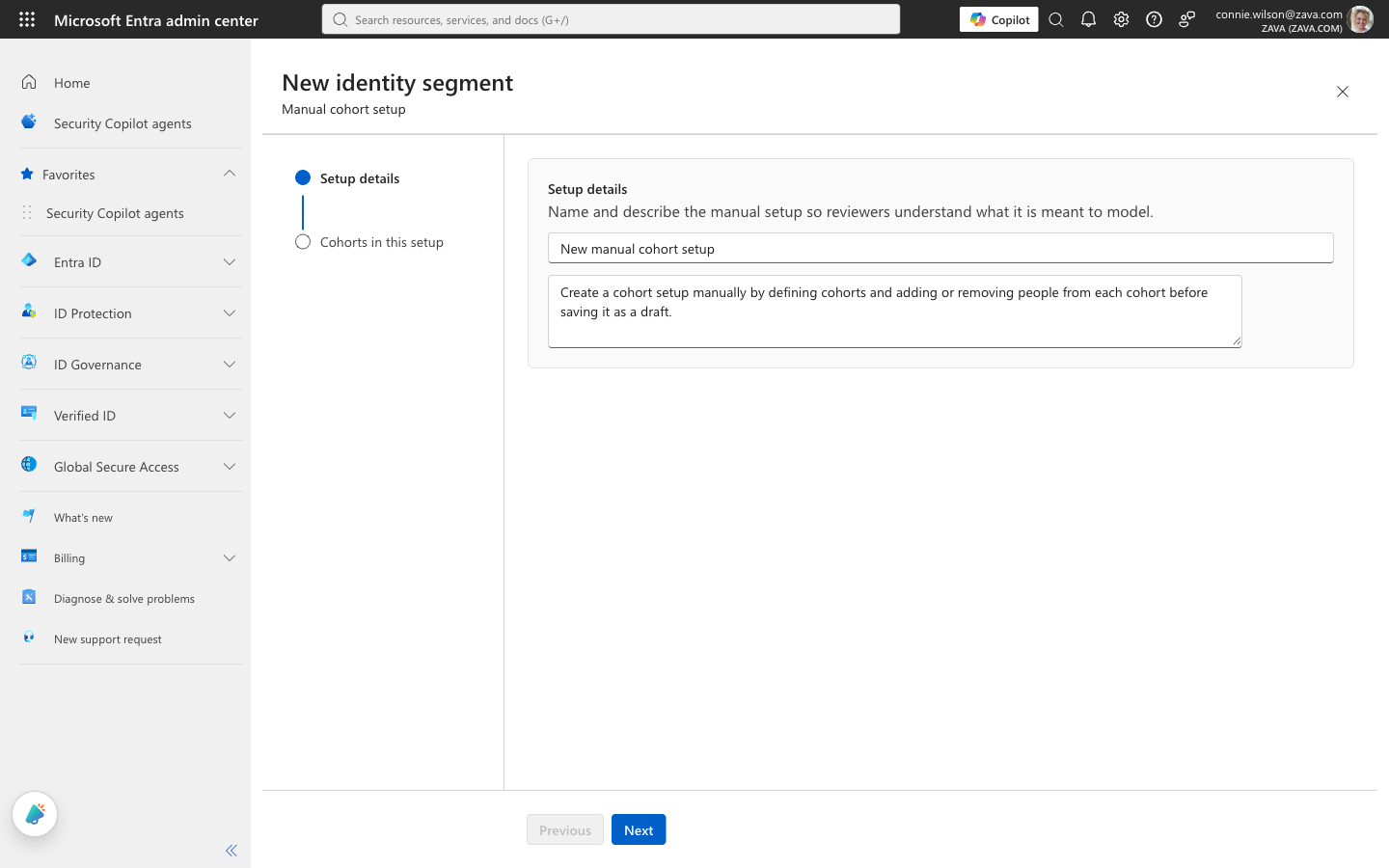 V2: a new-segment wizard, part of a settings suite for tenant-shaped customization.